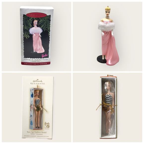 Barbie 2 Set Christmas Ornaments Teen Fashion Model & Enchanted Evening - Picture 1 of 9